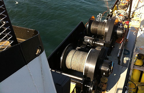 Markey Machinery mooring winch on a boat